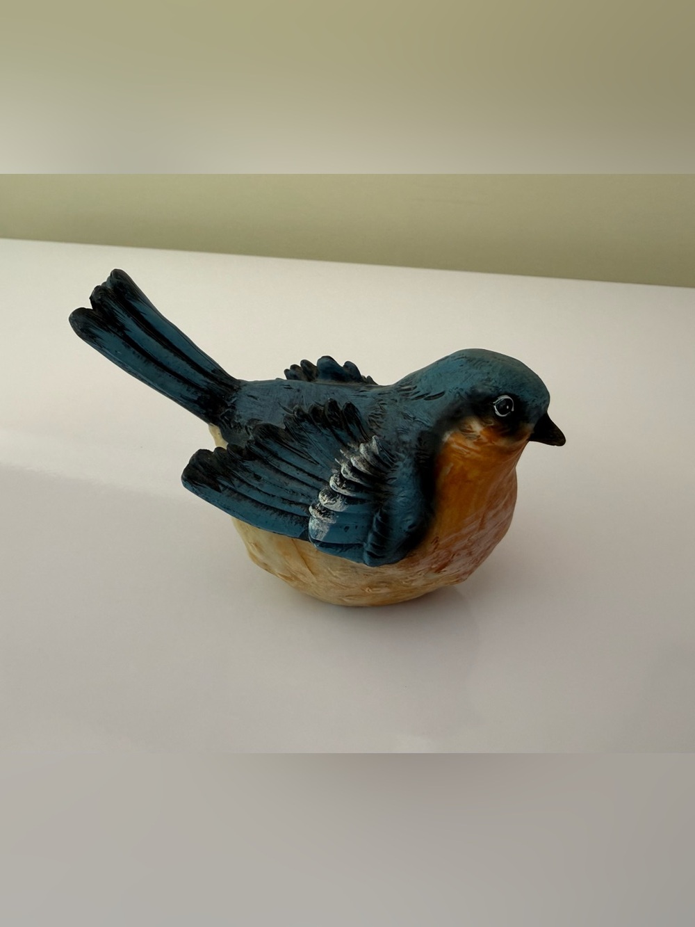 Blue and Orange Decorative Bird Figurine